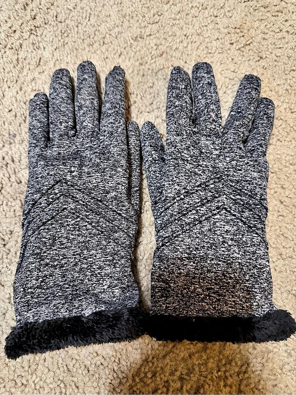 Gray & Black Gloves Like New